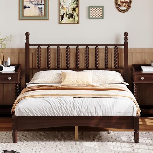 KT Rolster Natural Wood Bed Frame Full Size with...