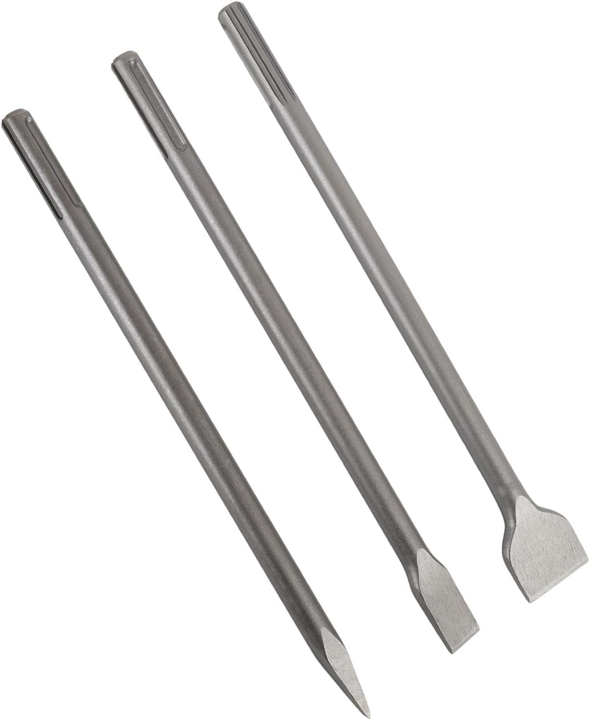 Chisel Set Point 3 Pieces Flat Scale Rotary Chisel Attacking Drill for Extraction Mosaic Concrete Stone 40 Cm