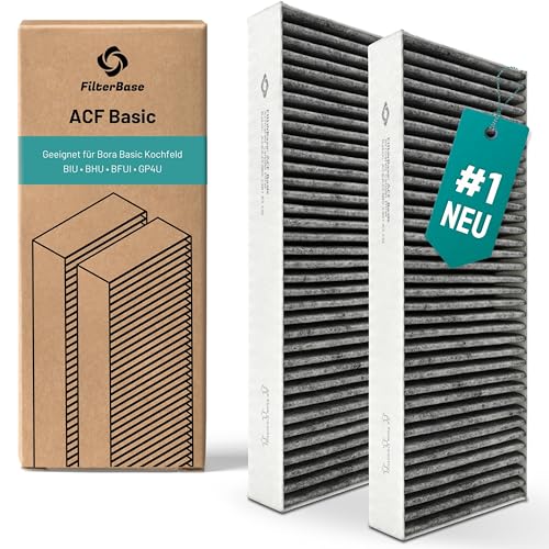 FilterBase Aktivkohlefilter passend für Bora Basic BAKFS Filter | Aktivkohlefilterset (2 Stück) für Ihr BIU BHU oder BFIU Kochfeld mit Umluft