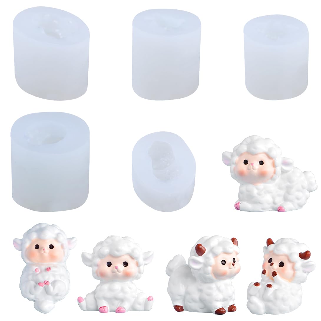 Amazon.co.jp: 羊 立体 シリコンモールド 5個セット uvレジン 動物 型