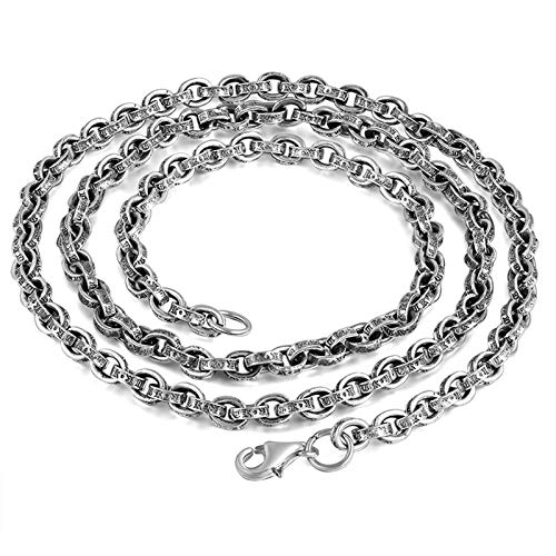 Chaîne Maille Jaseron 5mm en argent 925 massif pour homme au style ethnique travaillé