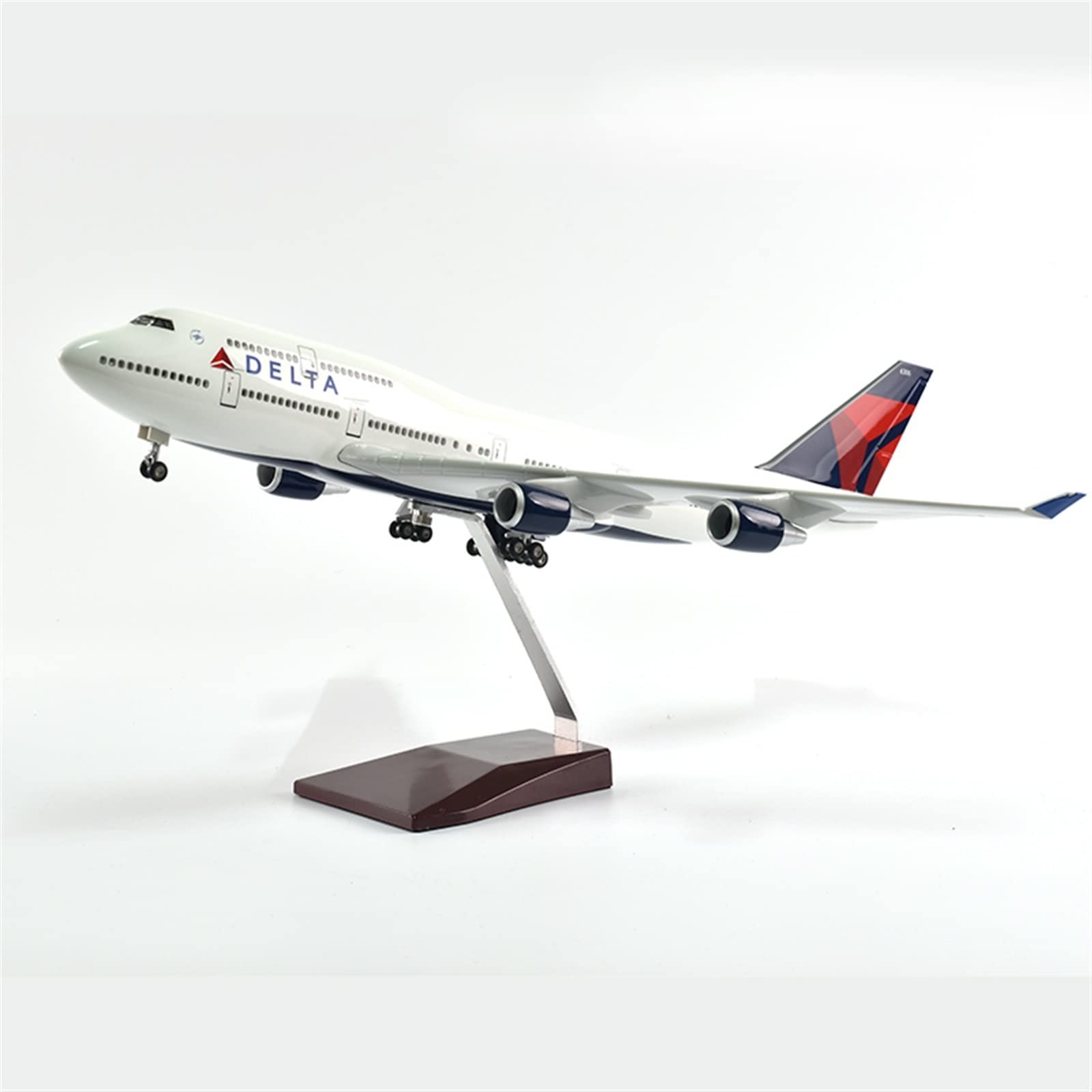 47cm Talon dla Boeing B747 Model samolotu 1 w skali 160 odlewane ciśnieniowo koło z żywicy kolekcja prezentów Hobby zestaw do gry (Delta ze światłem)