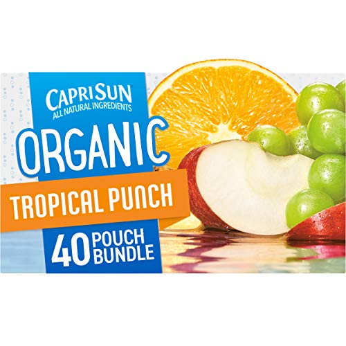 Capri Sun Organic Tropical Punch Ready-to-Drink Juice (40 Pouches, 4 Boxes of 10)