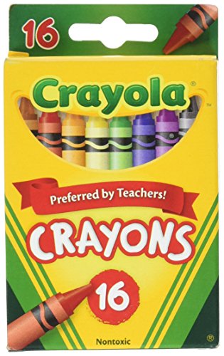Crayola Crayons, School Supplies, Assorted Colors, 16 Count, Crayon Size 3-5/8"L x 5/16"