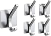 Ardini Self Adhesive Hanger - Pack of 5, Heavy Duty, Wall Hooks, Waterproof Stainless Steel Hangers Jacket, Towel, Bathrobe Hanger Wall Mount, Bathroom Kitchen Garage Home Hotel Office Cabinet and Bedroom Hangers with 3M Tape, CHROME 04