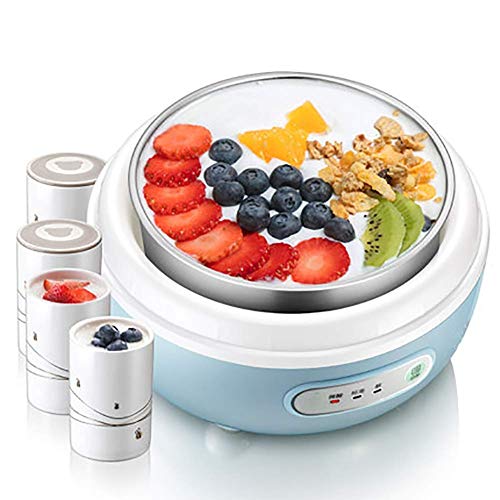 Sdesign Máquina casera de Yogurt, Hace Sorbete de Helado Helado de Yogurt Helado, Incluye Salsas de Frambuesa Azul y Helado de Fresa roja