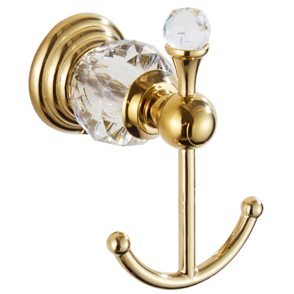 Gancho de Pared Dorado para Toallas y Abrigos de Baño, Acero Inoxidable Superficie Lisa y Pulido Fino, Adecuado para Baño y Dormitorio Moderno