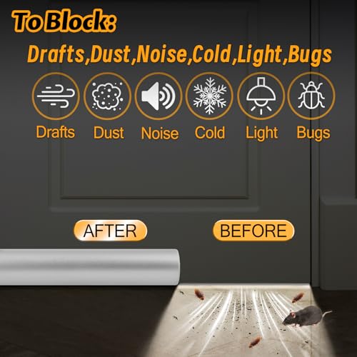 Image of MAXTID Large Door Draft Stopper - 30 Inch White Under Door Draft Blocker Fits 0.5 to 1.7 inch Gaps