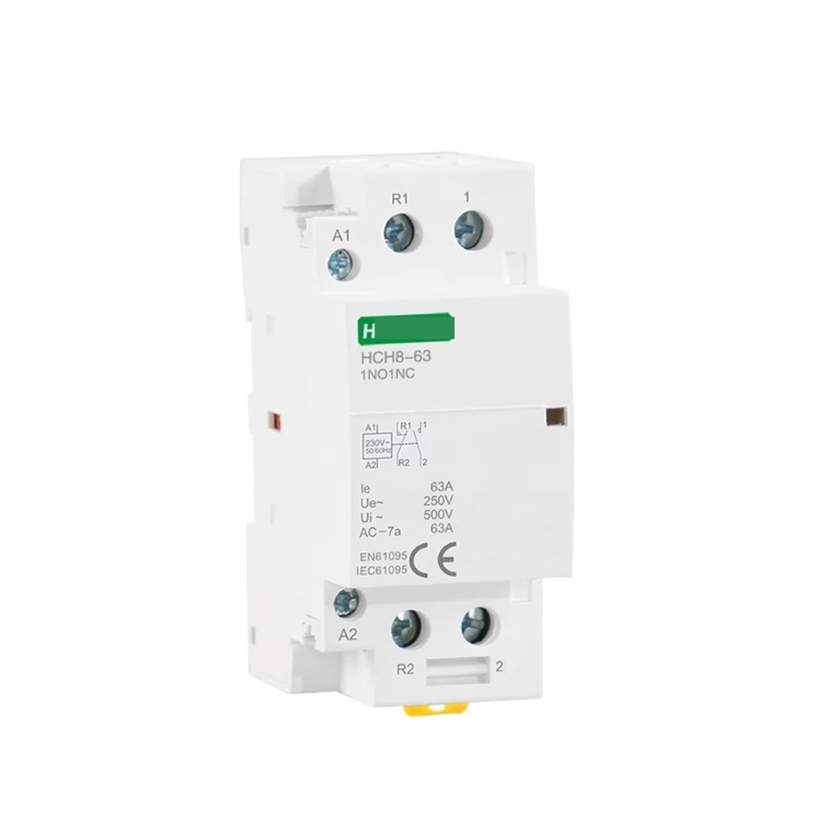 Contacteur modulaire 2P 63A 2NC AC230V rail Din domestique automatique HCH8-63 électricien