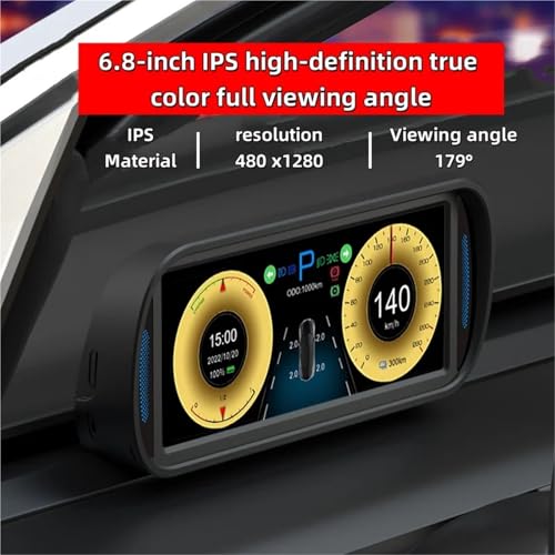 Pantalla táctil para Tesla Model 3 y Y, panel LCD multifunción HD de 6,8 pulgadas 5