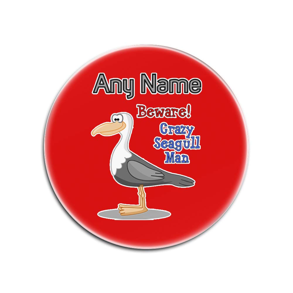 Sous-verres en verre Crazy Seagull Man idée cadeau personnalisable