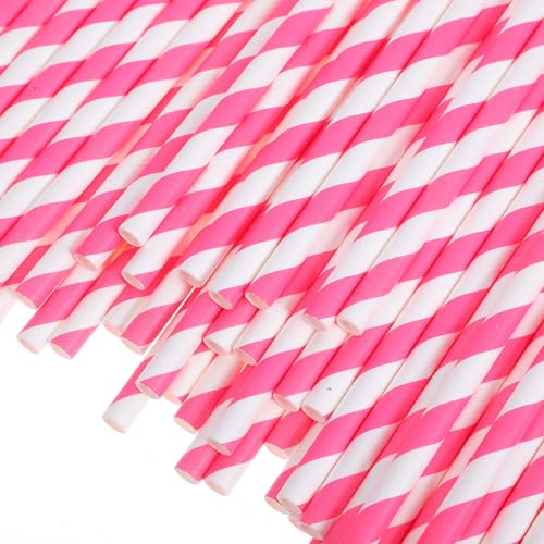 Pitillos de papel rayados biodegradables 20 cm 100 pcs miniatura 3