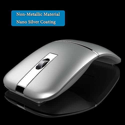 Miniatura 2 de Ratón de arco inalámbrico Bluetooth, modelo dual (2.4 G + BT5.1), mouse plegable giratorio para Microsoft, ratones portátiles recargables para