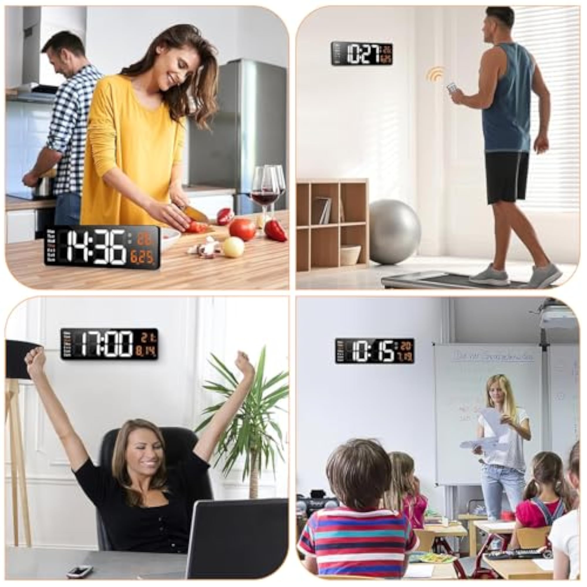 16 Inch Digital Wall Clock with Adjustable Brightness