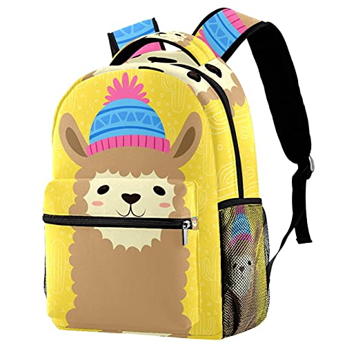 Sac à dos décontracté pour filles et garçons bleu multicolore avec poches