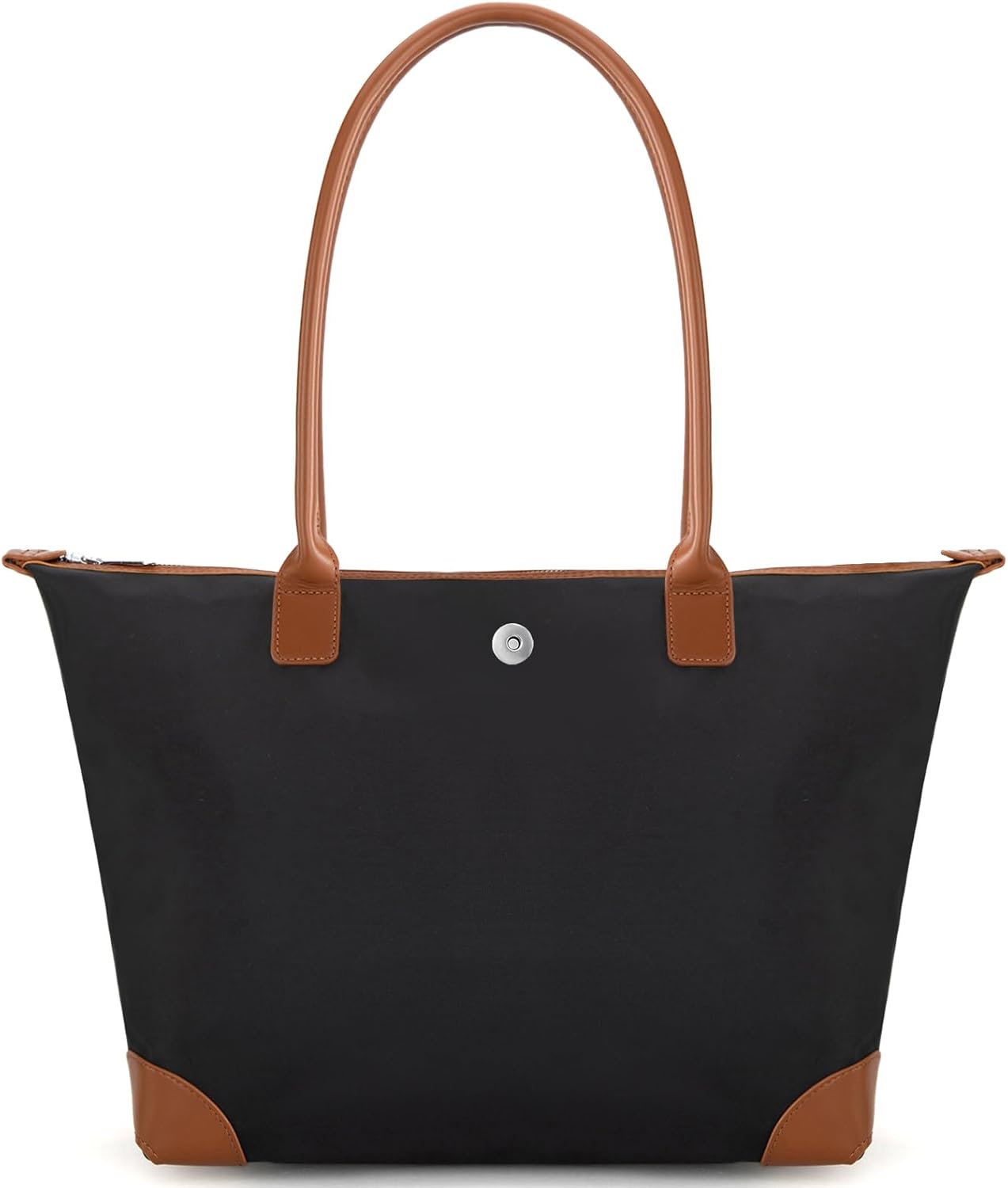 Milan Chiva Nylon Tote Bag for Women Large Shoulder Bag with Zipper Lightweight Foldable Work Tote