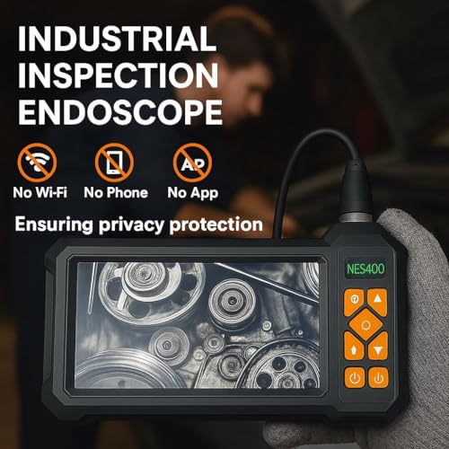 Image of 49.2 Feet Inspection Endoscope Camera with Light, 1080P HD Borescope Camera with Light, 4.3 inch IPS Screen, IP67 Waterproof Sewer Borescope, 49.2Ft Semi-Rigid Cord Drain Pipe Endoscope Cool Gadgets Tool