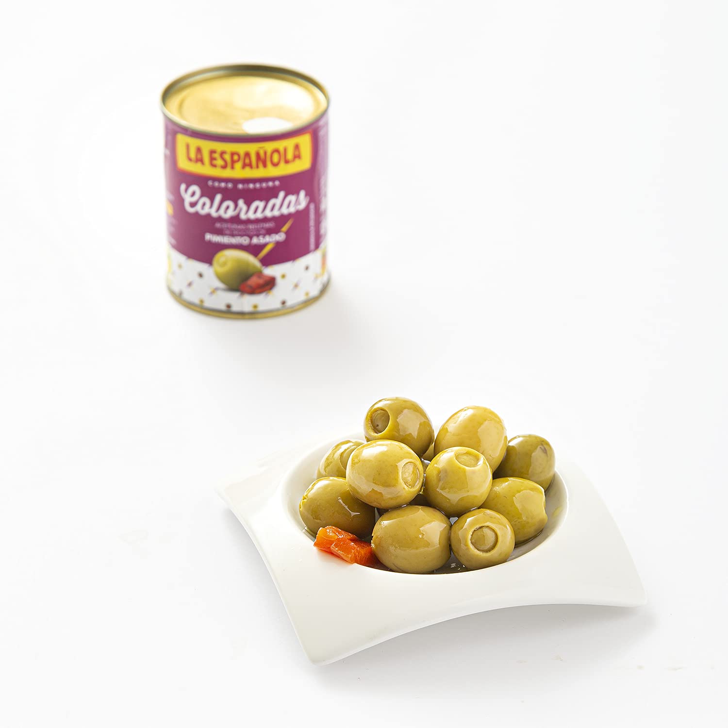 La Española Aceitunas Rellenas de Pimiento Asado 8 Unidades 3x50g Olivas de Mesa Coloradas