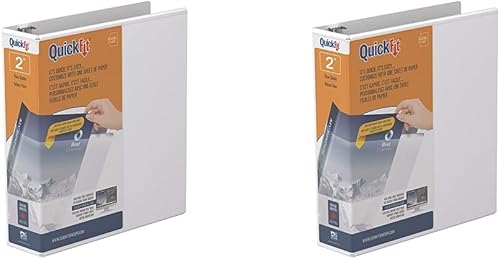 QuickFit Carpeta de vistas, 3 pulgadas, anillo redondo, color blanco (88050) (paquete de 2)
