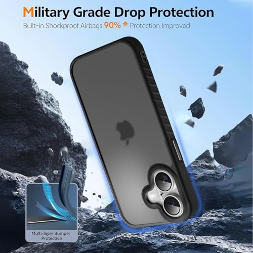 Image of KARWAN️ Shockproof Back Case Cover for iPhone 16 | Camera Protection Bump |Shockproof Back Case Cover for iPhone 16 - Black