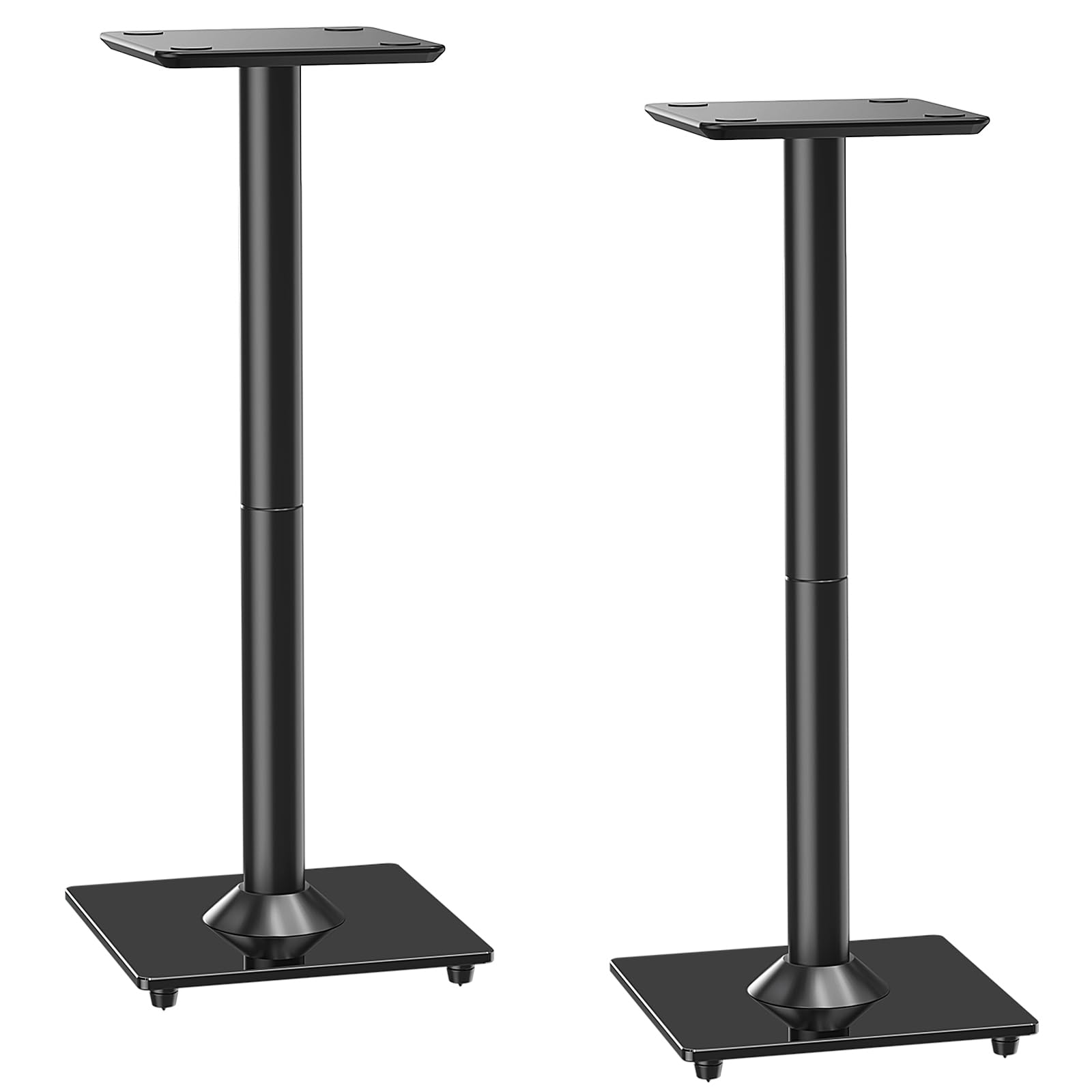 ELIVED 1 paire de supports universels de 808 mm de hauteur avec base en verre pour haut-parleurs satellite, étagères, gestion des câbles intégrée pour Teufel JBL Sony, etc. Capacité de charge de 10 kg