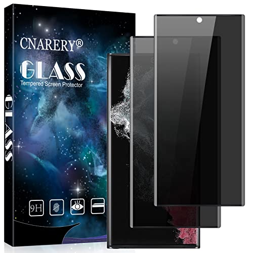 Cnarery Privacy Screen Protector for Samsung Galaxy S22 Ultra 5G, [2 Pack] Anti Spy Tempered Glass...