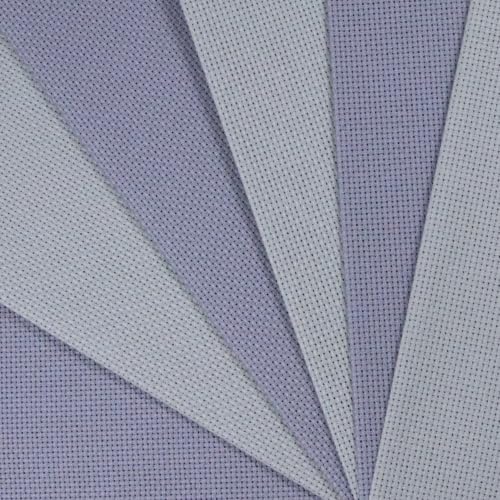 Image of KCS 4 /6 pc of 12 inch x 18 inch(30cmx45cm) 18 Count Cotton Aida Cloth Cross Stitch Fabric (6 pc, Light Grey+Light Steel Grey)