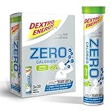 Dextro Energy Zero Calories - 3x20 (3er Pack) - Limette - mit ELEKTROLYTEN - Mineralstoff Tabletten, VEGAN und ZUCKERFREI