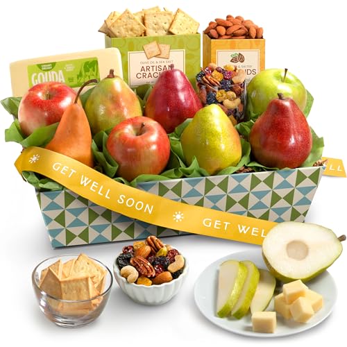 A Gift Inside Get Well Soon Cheese and Nuts Classic Fruit Basket