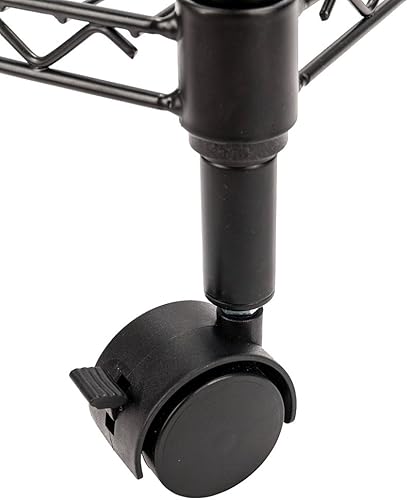 Miniatura 7 de Estantería de alambre resistente de 2 niveles, organizador de ropa con ruedas enrollables de grado comercial con ruedas enrollables, 1 gancho