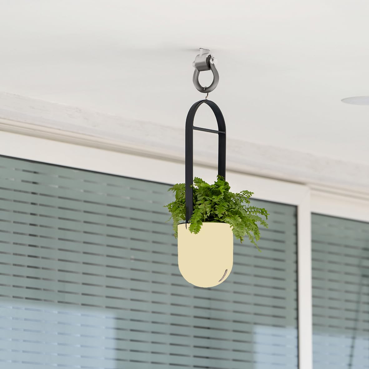 GARDENCIA Sphere Hanging Self-Watering Pot 6 Inch – Decorative Indoor & Outdoor Planter for Home Garden Balcony – Durable Plastic Pot with Hanging RopeIvory P4-image-35