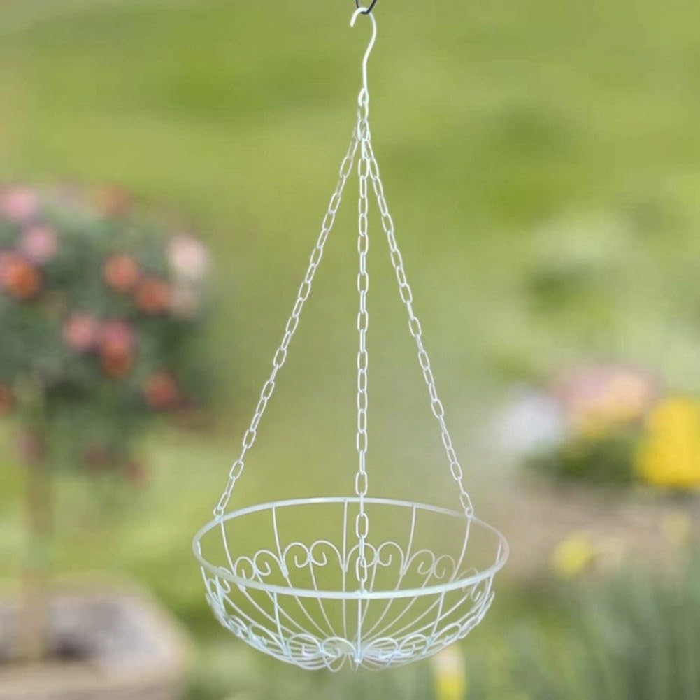 Fioriera sospesa, vaso da parete in ferro bianco, decorazione per la casa in stile nordico, diametro 30 cm, per patio