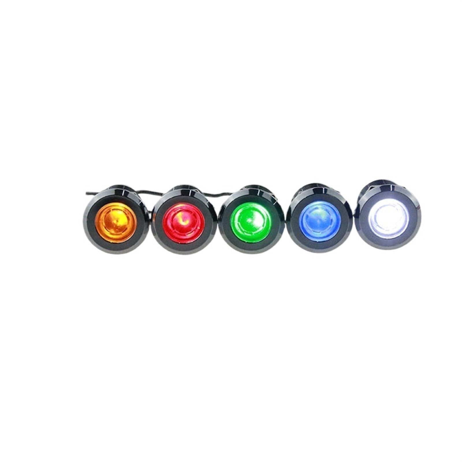 10 sztuk wodoodpornych metalowych wskaźników LED 12 mm, 3/6/12 V/24/110/230 V, czerwony, zielony, niebieski, żółty i biały. (żółty, 12 MM-3-6V)