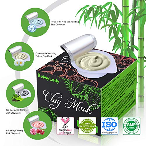 20 Pack Clay Peel Off Face Masks, Clay Mud Mask Skin Care Facial Mask Sheet Mask with Hydrating, Hyaluronic Acid Moisturizing, Brightening, Soothing, Acne Remover - Thumbnail 5