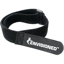 Velour Cinch Straps 1" x 12" - 10 Pack, Soft Touch Microfiber Reusable Hook and Loop - Plus 2 Free Bonus Reusable Cable Ties
