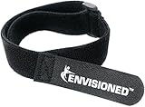 Velour Cinch Straps 1' x 12' - 10 Pack, Soft Touch Microfiber Reusable Hook and Loop - Plus 2 Free Bonus Reusable Cable Ties