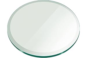 26" round tempered glass table top 1/2" thick beveled edge