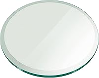 Vista 1 de Fab Glass - Mesa redonda de cristal de 48 in, grosor de 3/4 in, cristal pulido plano templado, Vidrio, Transparente