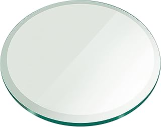 18 Inch Round Tempered Beveled Polished Edge Glass Table Top 1/2" Thick Round Glass