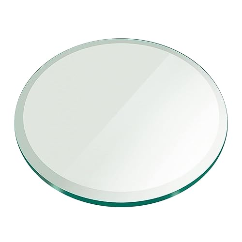 22 Inch Round Tempered Beveled Polished Edge Glass Table Top -1/2” Thick Round Glass Table Top–Heavy Duty, Dining, Coffee, and Office Tables by Fab Glass and Mirror]