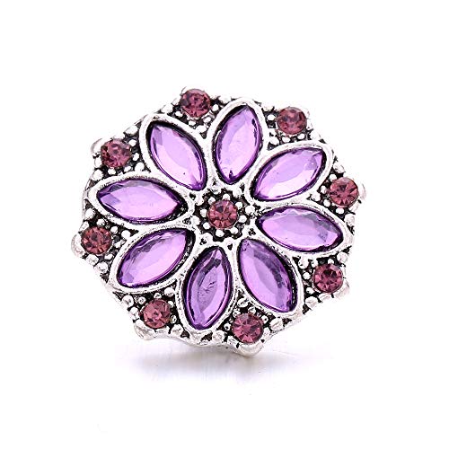 Lovglisten 12Pcs Mixed Random 18Mm Flower Snap Button Jewelry Charms Diy Accessories (Purple) #TOP7