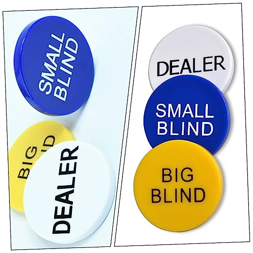 FELTECHELECTR 2 Sets Big and Small Blind Banker Code Poker Accessories Small Blind Button Poker Missed Blind Button Poker Game Holdem Counting Money Tokens Customize Child Melamine Number