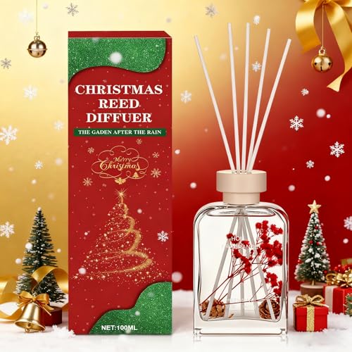 NoxGule Ambientador Navidad, Ambientador Canela, Rituals Ambientador Hogar, Incluye 5 Varillas Aromáticas, Fragancia Duradera Hasta por 120 Días, para Decoración Navideña del Hogar, 100ml