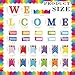 Qilery Welcome Bulletin Board Sets Welcome Back Classroom Decorations Bulletin Board Nameplate Cutout Paper Fans Banner for Back to School Chalkboard Wall Decor (Colorful)