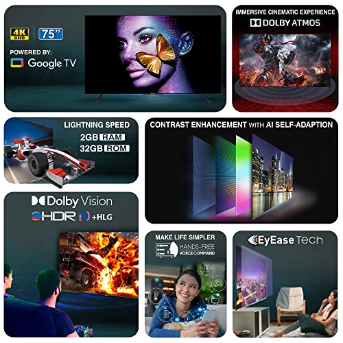Image of SANSUI 190 cm (75 inches) 4K Ultra HD Smart LED Google TV JSW75GSUHDFF (Pebble Grey)