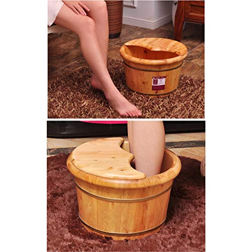 Spa de pies barril de madera cedro con tapa miniatura 2