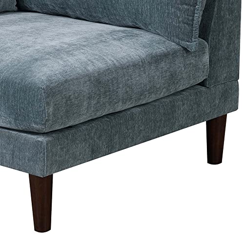 Sillón modular con brazo único azul suave miniatura 4