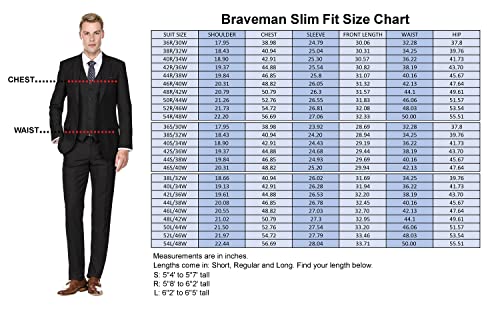 Braveman Men's Formal Two Piece 2-Piece Slim Fit Cut Suit Set3