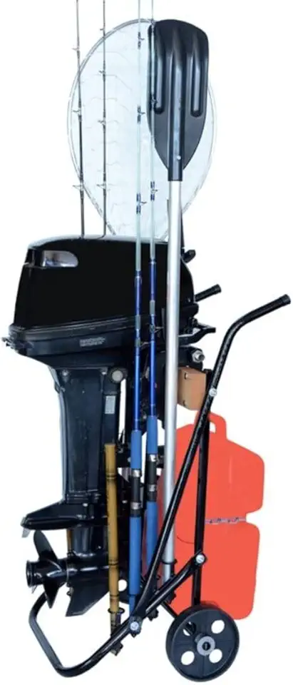 CARRINHO PARA MOTOR DE POPA 2 RODAS COM PORTA REMO E VARAS