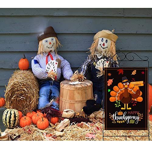 Akeydeco Happy Thanksgiving Flags,Thanksgiving Garden Flag 28 X 40 Inch Thanksgiving House Flag Double-Sided 2 Layer Thanksgiving Turkey House Flag For Thanksgiving Decoration thumb #1